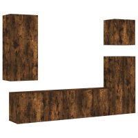 vidaXL 5-tlg. Wohnwand Räuchereiche Holzwerkstoff