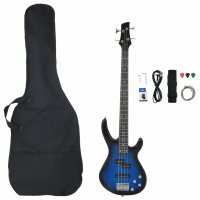 vidaXL E-Bass für Anfänger mit Tasche Blau und...