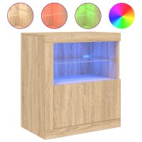 vidaXL Sideboard mit LED-Leuchten Sonoma-Eiche 60,5x37x67 cm