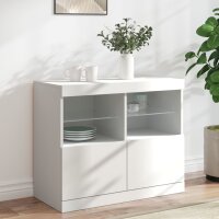 vidaXL Sideboard mit LED-Leuchten Weiß 81x37x67 cm