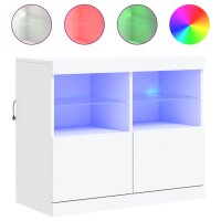 vidaXL Sideboard mit LED-Leuchten Weiß 81x37x67 cm