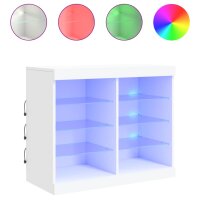 vidaXL Sideboard mit LED-Leuchten Weiß 81x37x67 cm