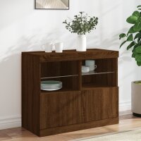 vidaXL Sideboard mit LED-Leuchten Braun Eichen-Optik 81x37x67 cm