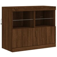 vidaXL Sideboard mit LED-Leuchten Braun Eichen-Optik 81x37x67 cm