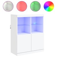 vidaXL Sideboard mit LED-Leuchten Weiß 81x37x100 cm