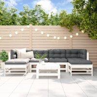 vidaXL 7-tlg. Garten-Lounge-Set Wei&szlig; Massivholz Kiefer