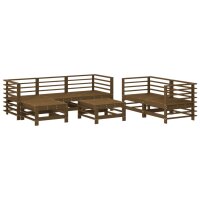 vidaXL 7-tlg. Garten-Lounge-Set Honigbraun Massivholz Kiefer