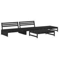 vidaXL 4-tlg. Garten-Lounge-Set Schwarz Massivholz Kiefer