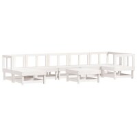 vidaXL 8-tlg. Garten-Lounge-Set Wei&szlig; Massivholz Kiefer