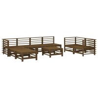 vidaXL 9-tlg. Garten-Lounge-Set Honigbraun Massivholz Kiefer