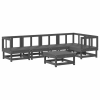 vidaXL 6-tlg. Garten-Lounge-Set Grau Massivholz Kiefer