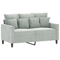 vidaXL 2-Sitzer-Sofa Hellgrau 120 cm Samt