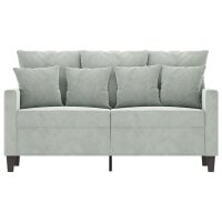 vidaXL 2-Sitzer-Sofa Hellgrau 120 cm Samt