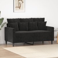 vidaXL 2-Sitzer-Sofa Schwarz 120 cm Samt