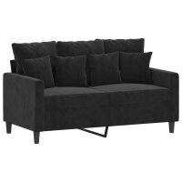 vidaXL 2-Sitzer-Sofa Schwarz 120 cm Samt