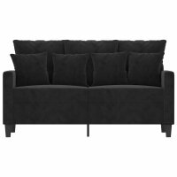 vidaXL 2-Sitzer-Sofa Schwarz 120 cm Samt