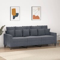 vidaXL 3-Sitzer-Sofa Dunkelgrau 180 cm Samt