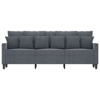 vidaXL 3-Sitzer-Sofa Dunkelgrau 180 cm Samt