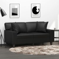 vidaXL 2-Sitzer-Sofa mit Zierkissen Schwarz 120 cm...