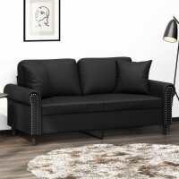 vidaXL 2-Sitzer-Sofa mit Zierkissen Schwarz 140 cm...