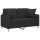 vidaXL 2-Sitzer-Sofa mit Zierkissen Schwarz 120 cm Stoff