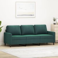 vidaXL 3-Sitzer-Sofa Dunkelgr&uuml;n 180 cm Samt