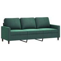 vidaXL 3-Sitzer-Sofa Dunkelgr&uuml;n 180 cm Samt