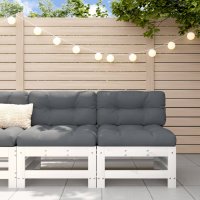 vidaXL Garten-Mittelsofas 2 Stk. Weiß Massivholz...