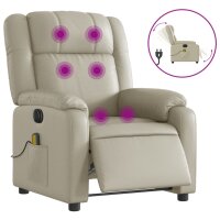 vidaXL Massagesessel Elektrisch Creme Kunstleder