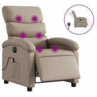 vidaXL Massagesessel Elektrisch Cappuccino-Braun Kunstleder