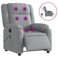 vidaXL Massagesessel Elektrisch Hellgrau Stoff