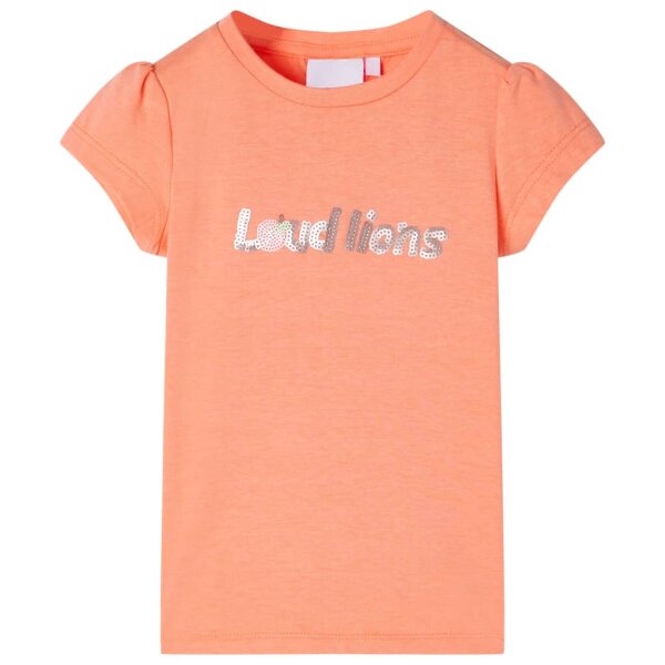 Kinder-T-Shirt mit Fl&uuml;gel&auml;rmeln Neonorange 92