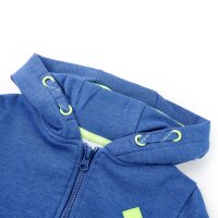 Kinder-Kapuzenpullover mit Rei&szlig;verschluss Blau Melange 116