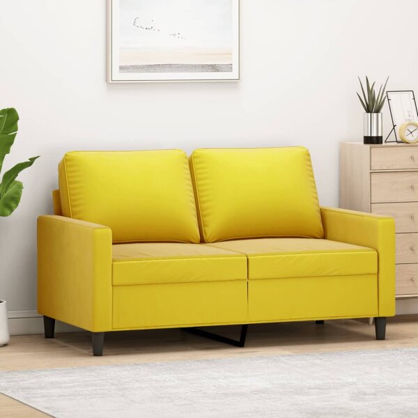 vidaXL 2-Sitzer-Sofa Gelb 120 cm Samt