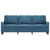 vidaXL 3-Sitzer-Sofa Blau 180 cm Samt