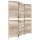 vidaXL Paravent 3-tlg. Beige Poly Rattan