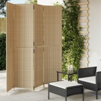 vidaXL Paravent 4-tlg. Beige Poly Rattan