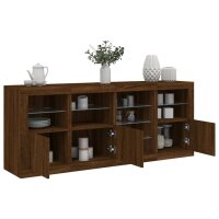 vidaXL Sideboard mit LED-Leuchten Braun Eichen-Optik...