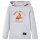 Kinder-Kapuzenpullover Grau Melange und Orange 104