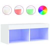vidaXL TV-Schrank mit LED-Leuchten Weiß 80x30x30 cm