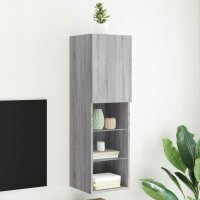 vidaXL TV-Schrank mit LED-Leuchten Grau Sonoma...