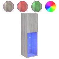 vidaXL TV-Schrank mit LED-Leuchten Grau Sonoma...