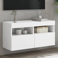vidaXL TV-Wandschrank mit LED-Leuchten Weiß...