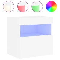 vidaXL TV-Wandschrank mit LED-Leuchten Weiß...