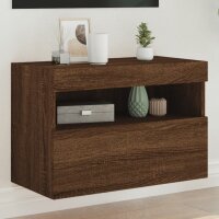 vidaXL TV-Wandschrank mit LED-Leuchten Braun Eichen-Optik...
