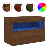 vidaXL TV-Wandschrank mit LED-Leuchten Braun Eichen-Optik...