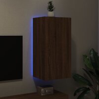 vidaXL TV-Wandschrank mit LED-Leuchten Braun Eichen-Optik 40,5x35x80cm