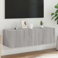 vidaXL TV-Wandschrank mit LED-Leuchten Grau Sonoma...