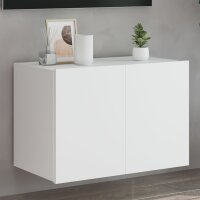 vidaXL TV-Wandschrank mit LED-Leuchten Weiß...