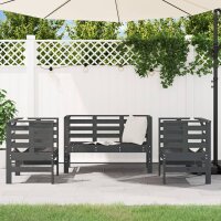 vidaXL 3-tlg. Garten-Lounge-Set Grau Massivholz Kiefer